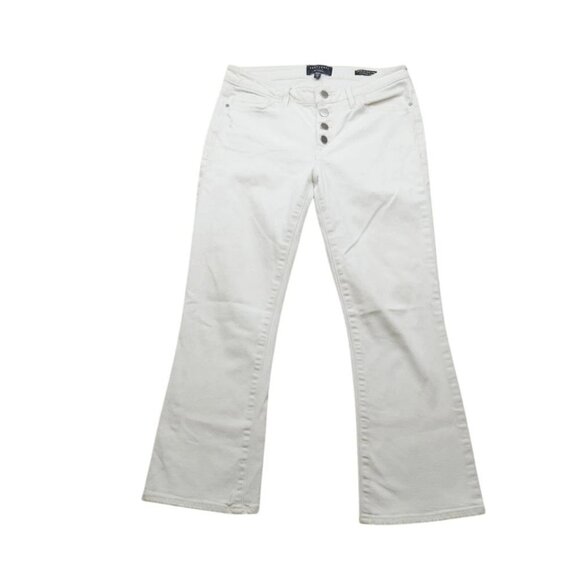 Sanctuary Jeans Womens Connector Kick Crop Button Fly White Denim Pants SZ 31‎ - Picture 1 of 7